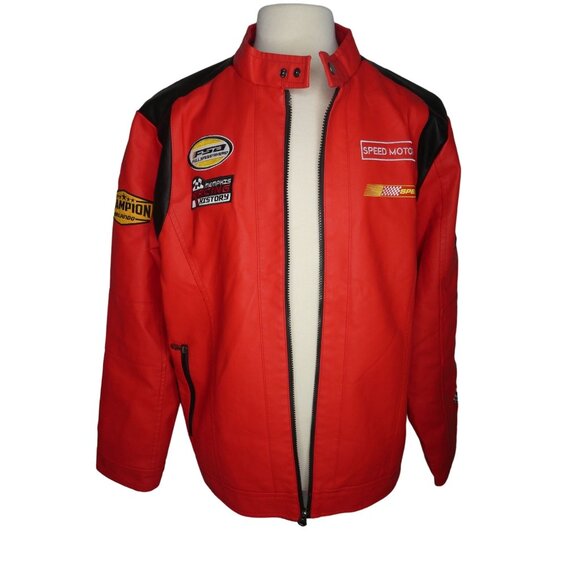 Refinery‎ Republic Full Speed Ahead Racing Rare Red Jacket - Picture 1 of 5
